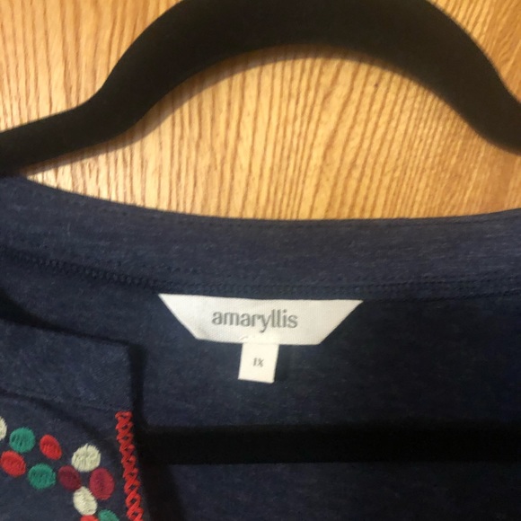 Embroidered Notch Neck Blouse - Picture 2 of 3